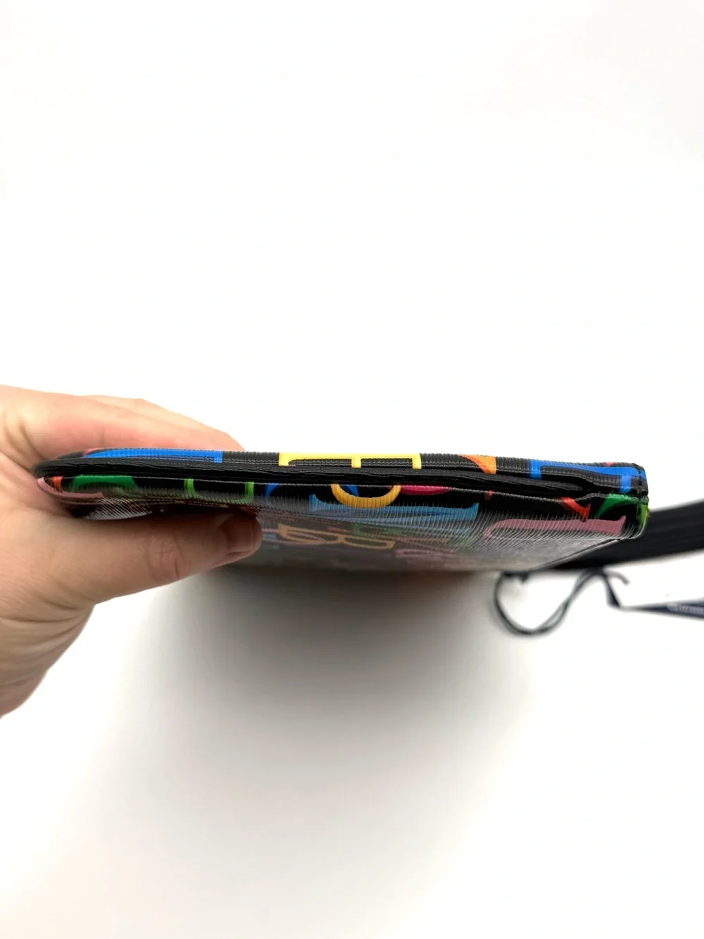 Dooney & Bourke Black Rainbow Retro Pouch Carrington NWT Graffiti Rainbow Black